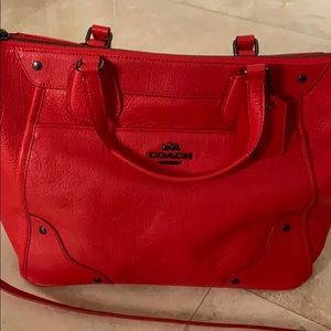 Large Coach Purse Bright Coral color
